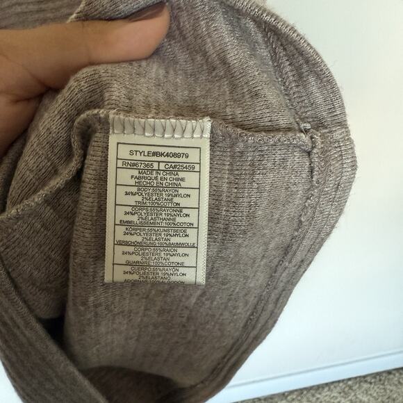 BB Dakota Steve Madden Womens Sweater Dress Medium Taupe Grey Knit Minimal NEW - Picture 5 of 7